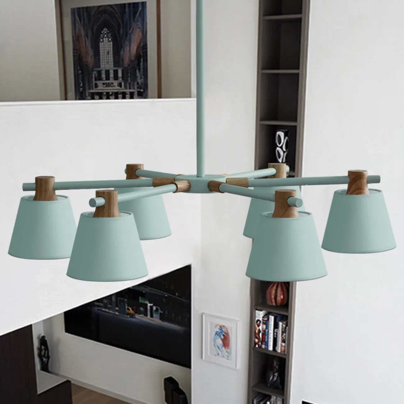 Потолочная люстра на штанге NATURA A BLUE 6 от ImperiumLoft Потолочная люстра на штанге NATURA A BLUE 6 от ImperiumLoft