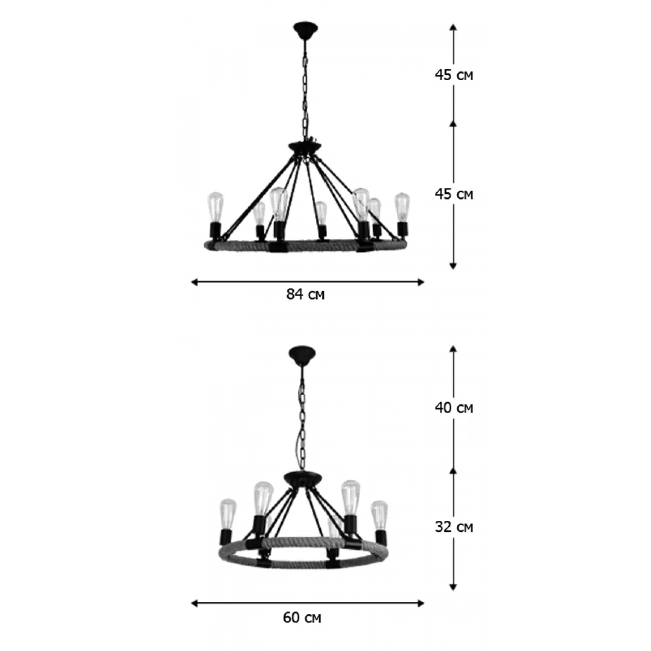 Люстра Round Tube Loft Rope Light от LaLume