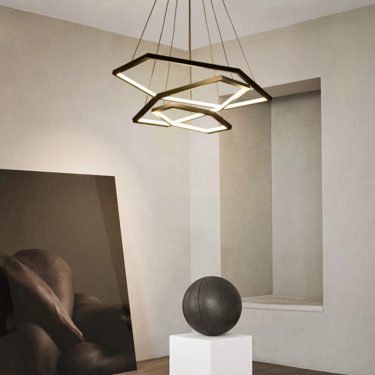 Подвесная люстра OCTANT D60+80 Black от ImperiumLoft