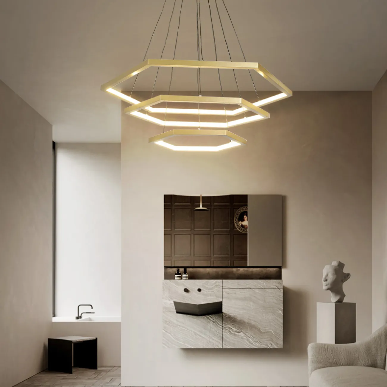 Подвесная люстра OCTANT D60+80 Black от ImperiumLoft