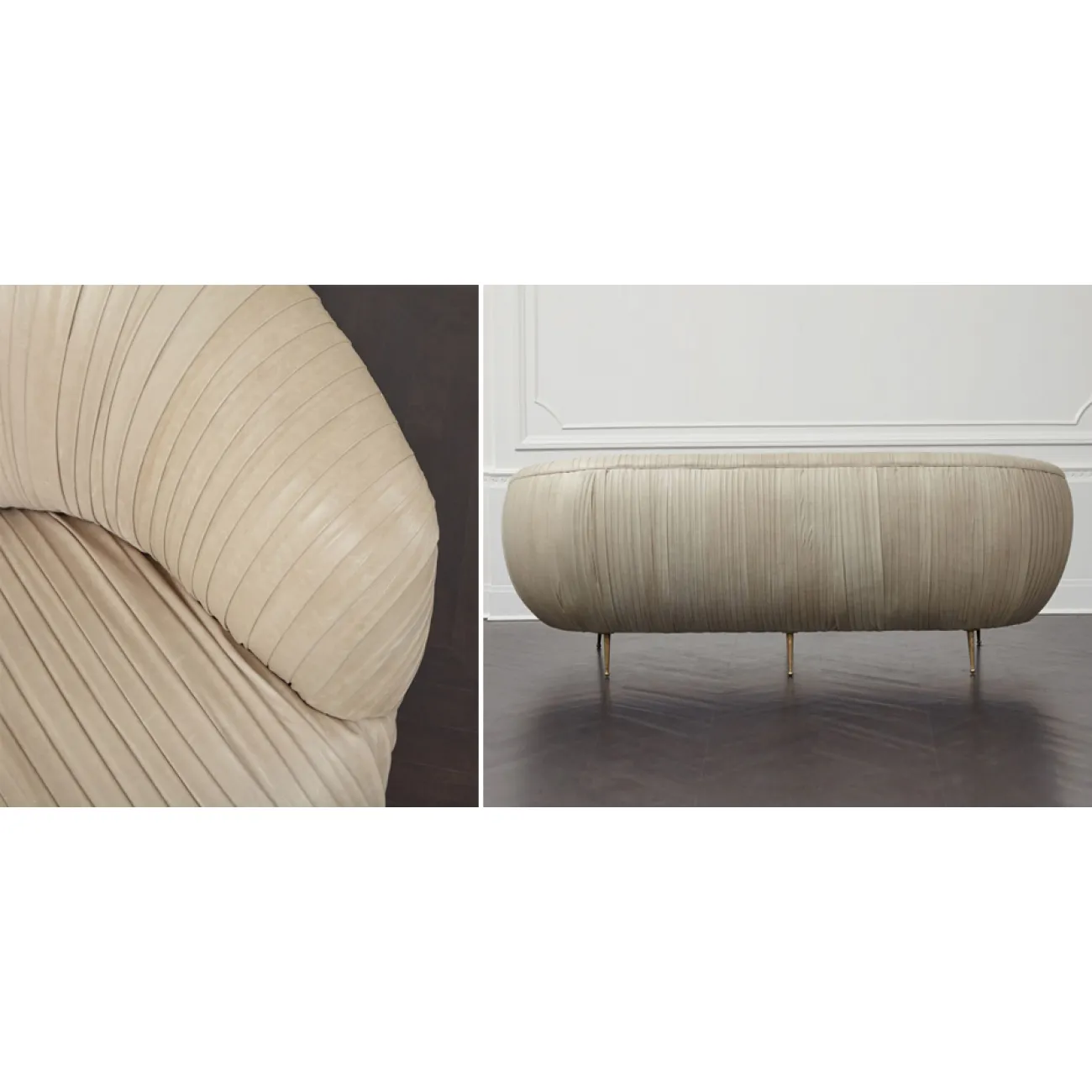 Софа Kelly Wearstler Souffle Settee Leather designed by Kelly Wearstler от LaLume