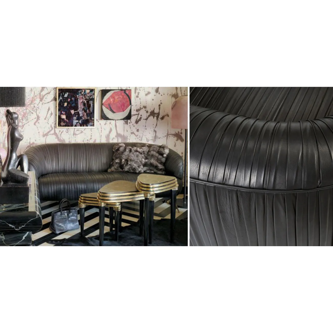 Софа Kelly Wearstler Souffle Settee Leather designed by Kelly Wearstler от LaLume