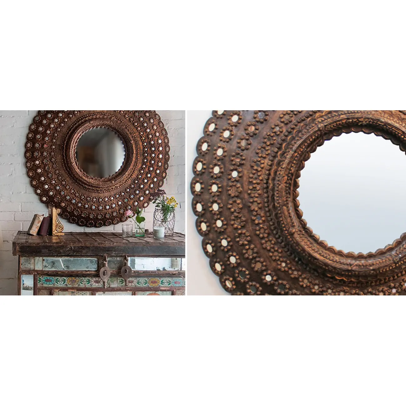 Зеркало Peacock Mirrors circle Restoration Hardware от LaLume
