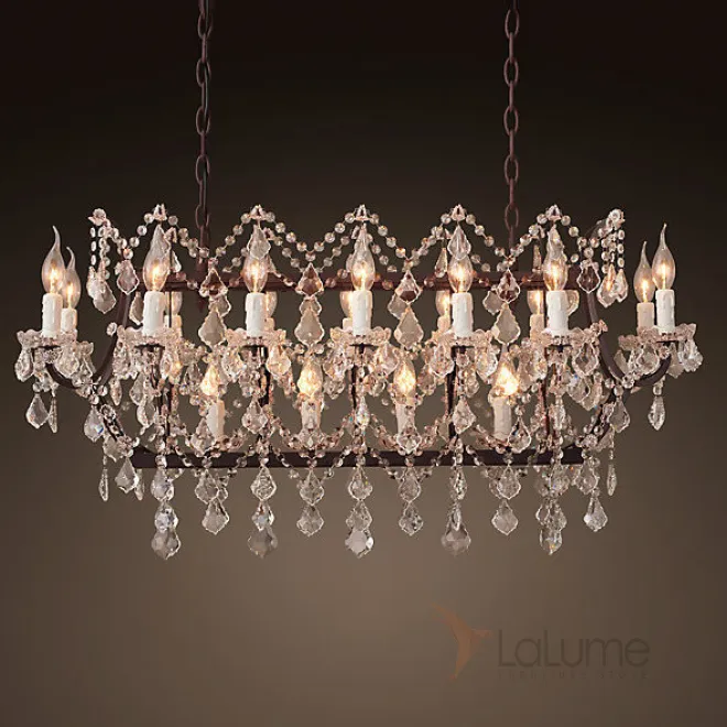 Люстра 19TH C. ROCOCO IRON & CLEAR CRYSTAL Rectangular от LaLume