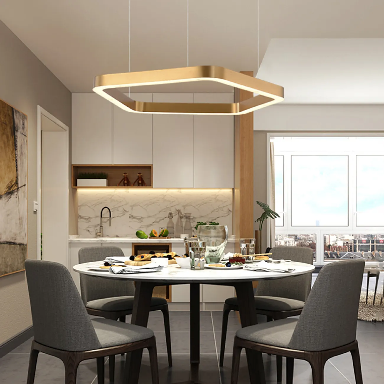 Подвесной кольцевой светильник PENTAGON D120 от ImperiumLoft