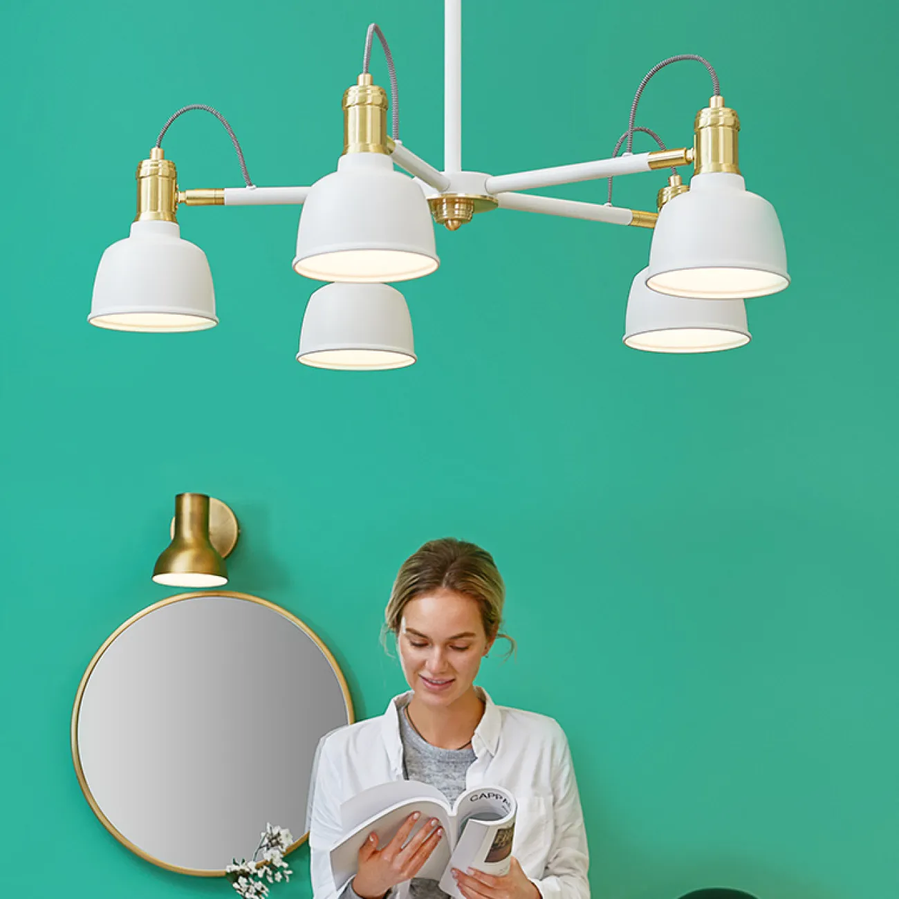 Люстра на штанге VINLAND CH D92 White от ImperiumLoft