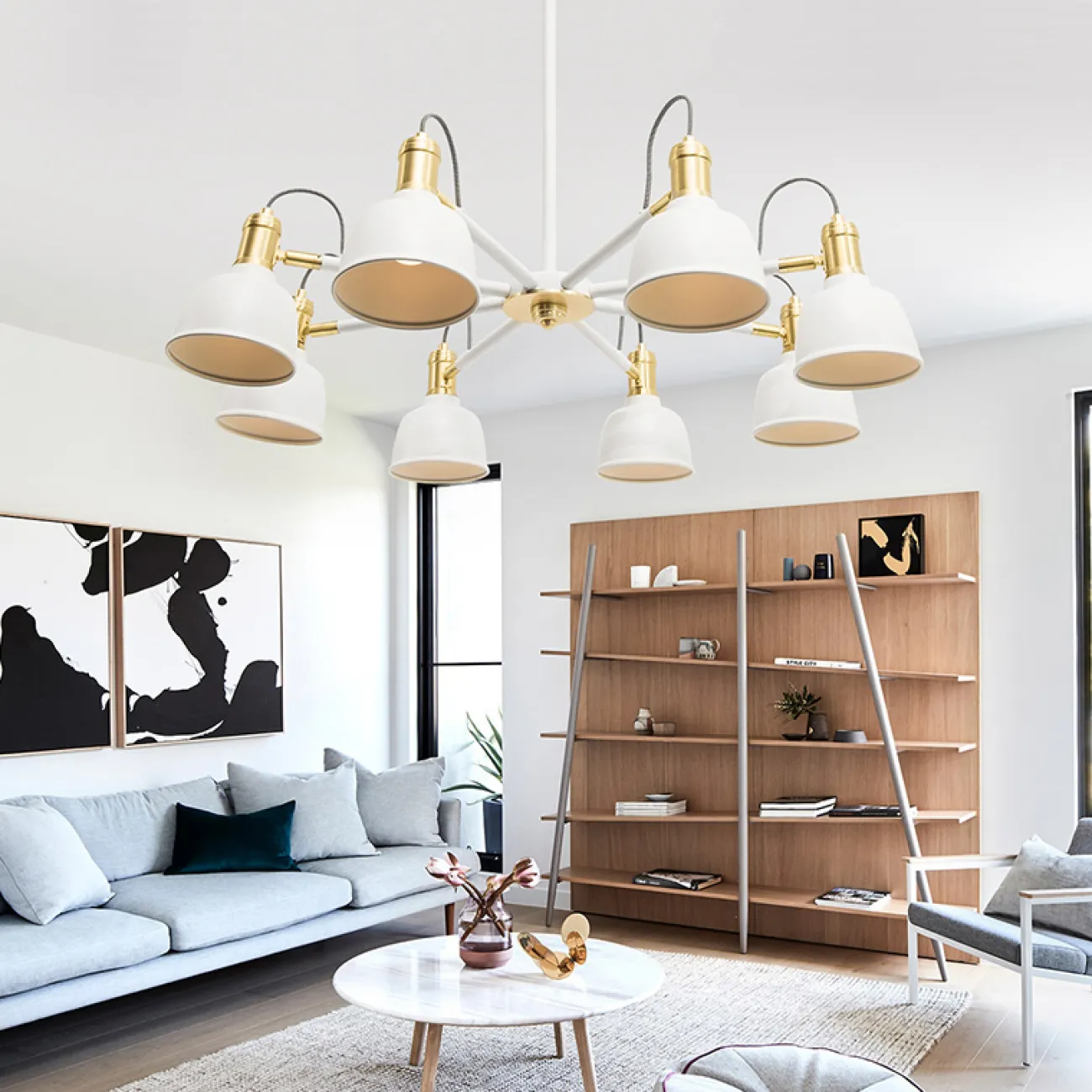 Люстра на штанге VINLAND CH D72 White от ImperiumLoft