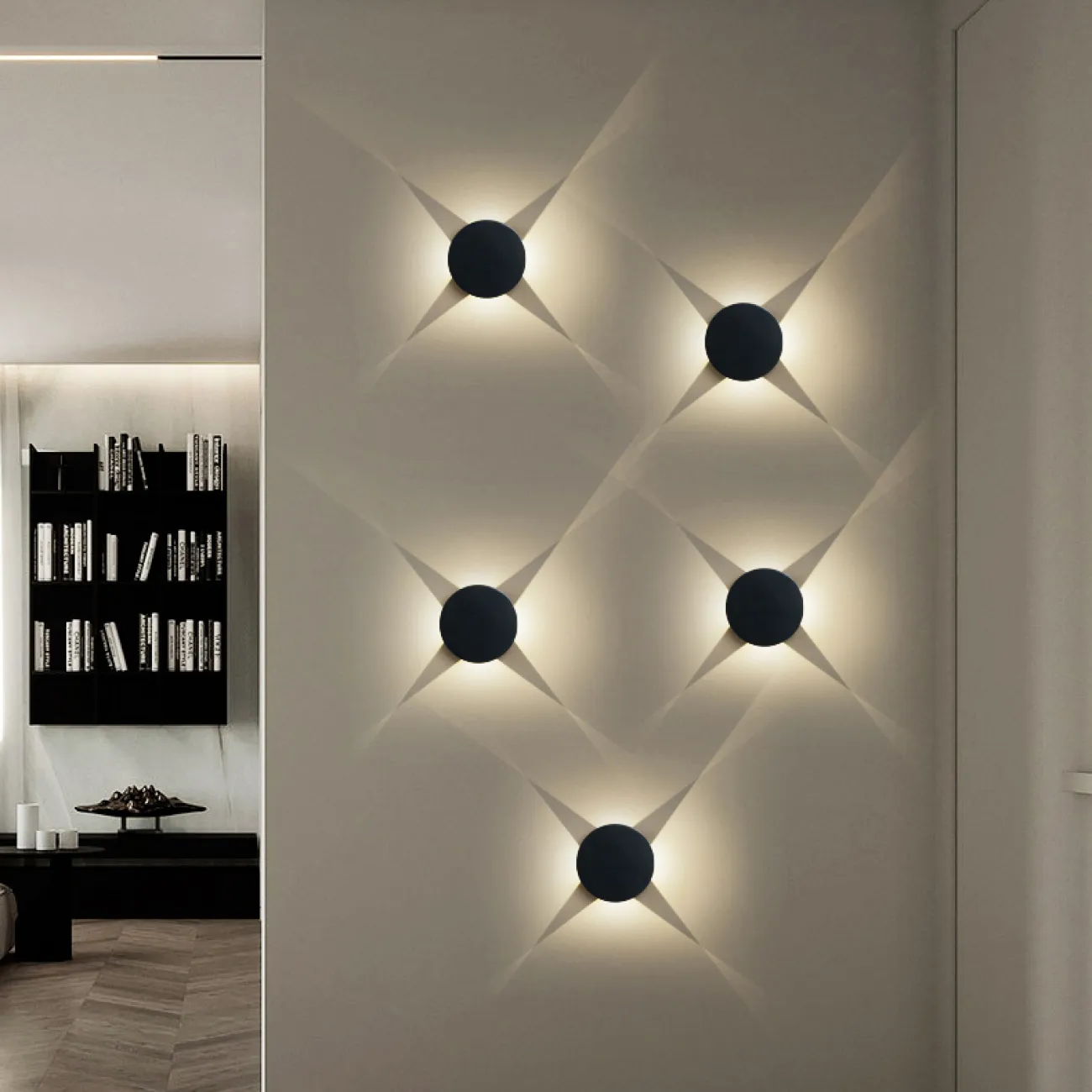 Серия настенных светодиодных светильников с плоским геометрическим рассеивателем из латуни FINN A Brass