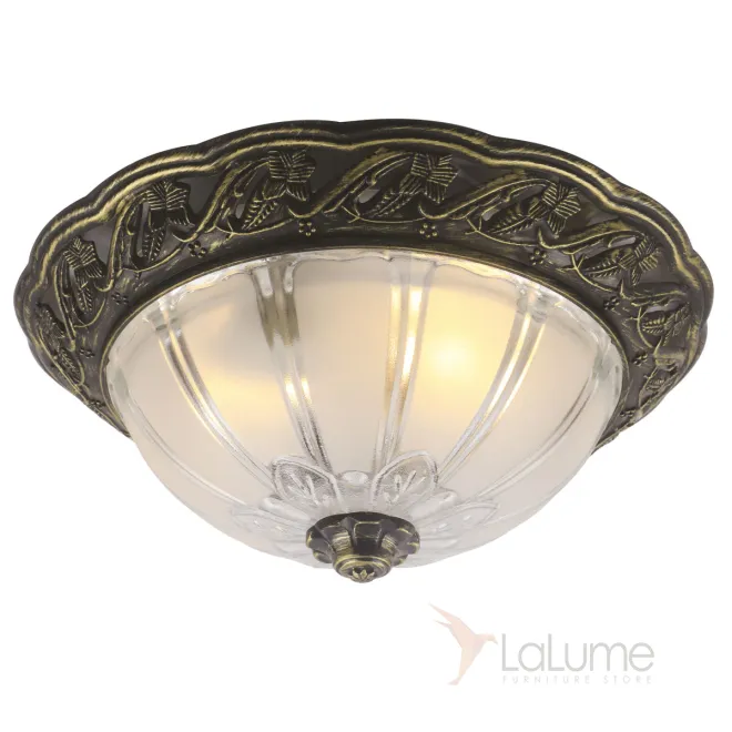 Потолочный светильник Flush Mount Ceiling Light bronze corrugated glass от LaLume