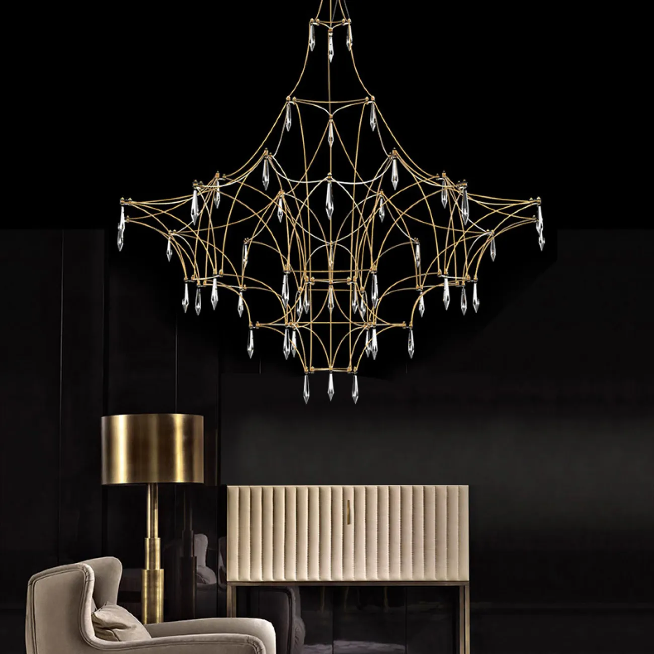 Подвесная люстра MARQUISE D80 Gold от ImperiumLoft