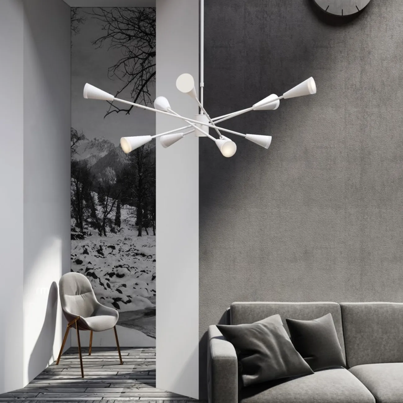 Подвесная люстра MILTON 12 Белый от ImperiumLoft