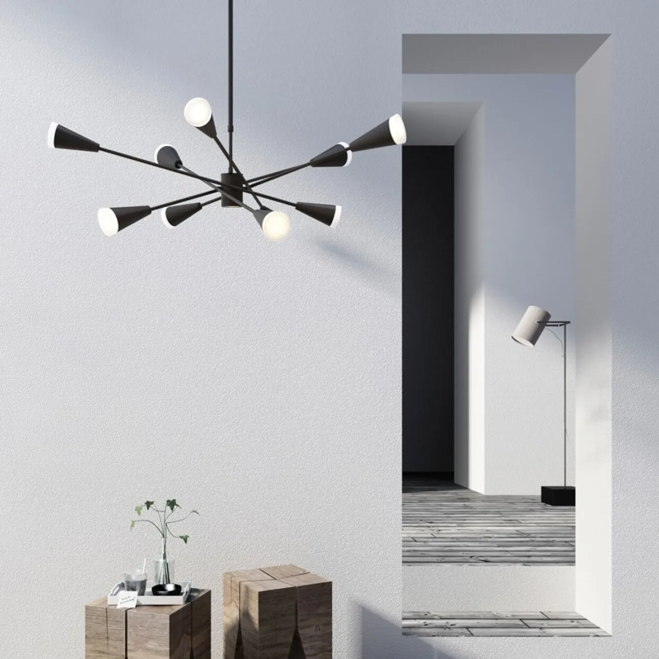 Подвесная люстра MILTON 12 Белый от ImperiumLoft