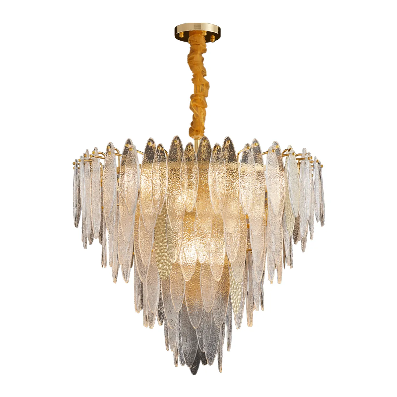 Люстра с декором из стеклянных лепестков с фигурной поверхностью RISSA от ImperiumLoft