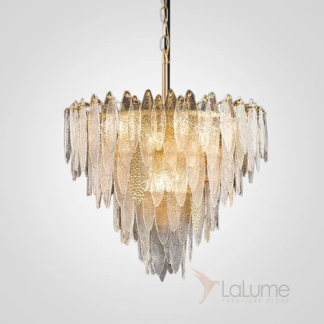 Люстра с декором из стеклянных лепестков с фигурной поверхностью RISSA от ImperiumLoft