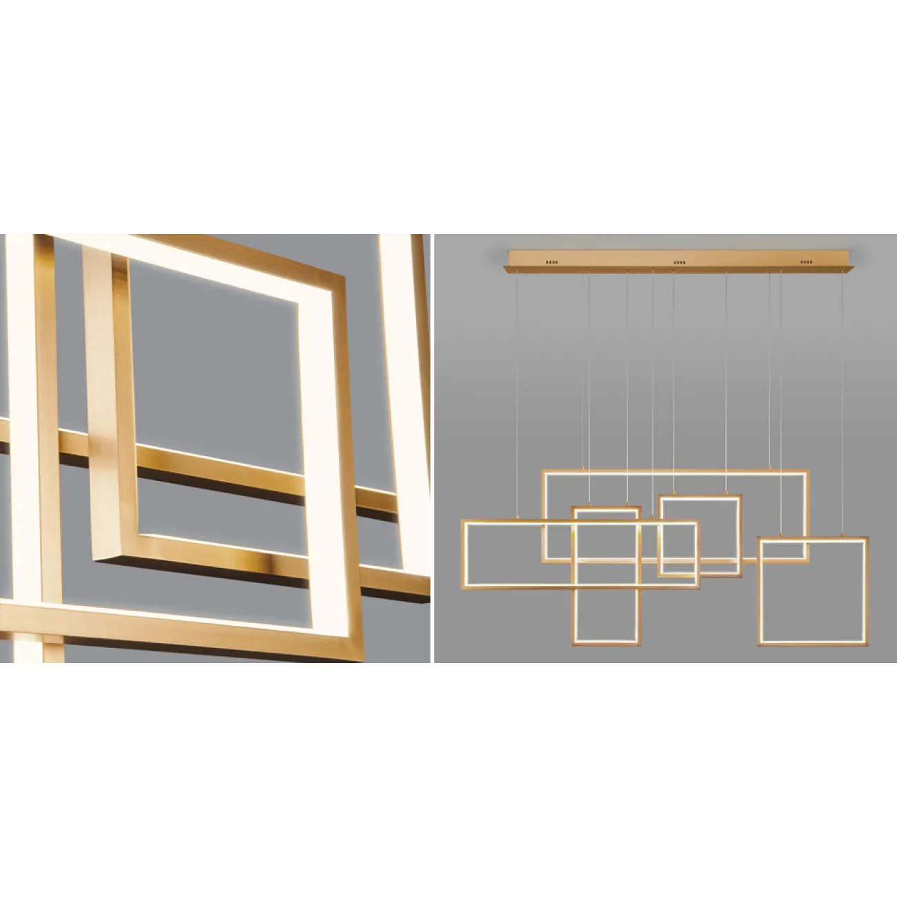 Люстра Rectangle Geometry Chandelier Gold 5