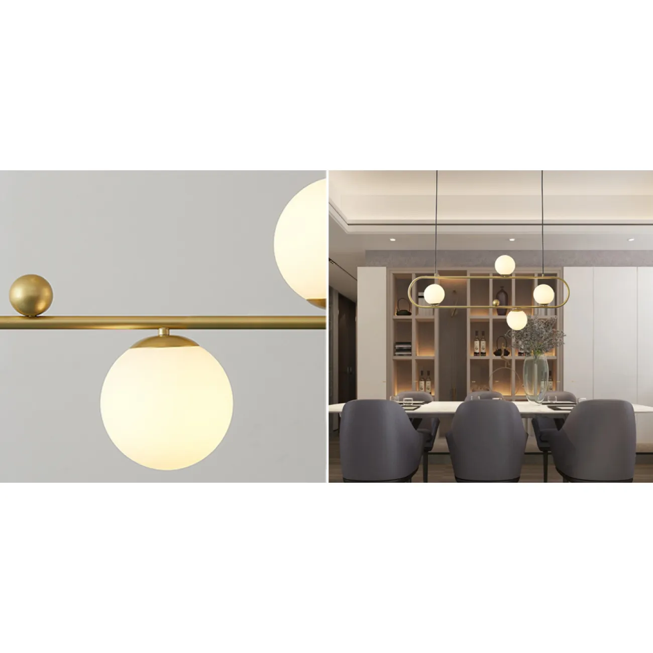 Люстра Horizontal Balls Balance Brass 4