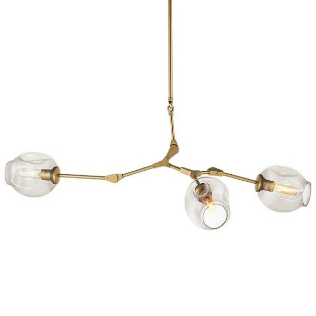 Люстра Сrumpled Glass Bubble Chandelier Gold 3 плафона прозрачный от ImperiumLoft