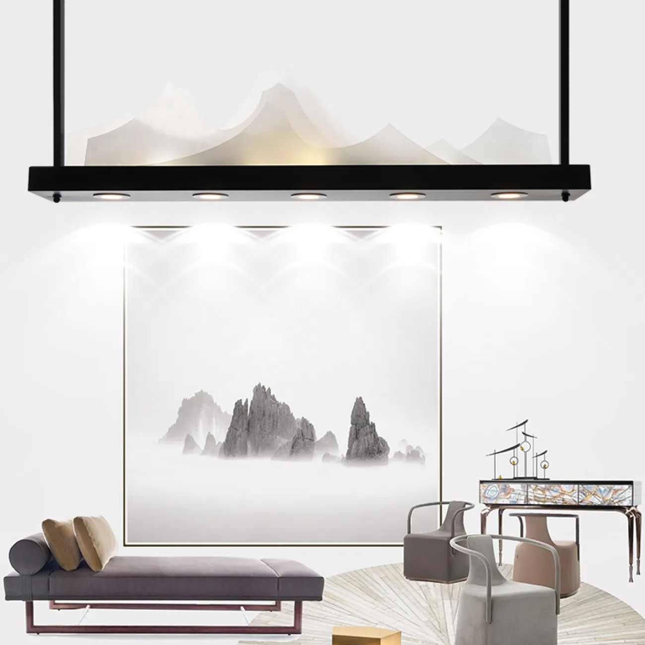 Подвесной реечный светильник MOUNT L95 от ImperiumLoft