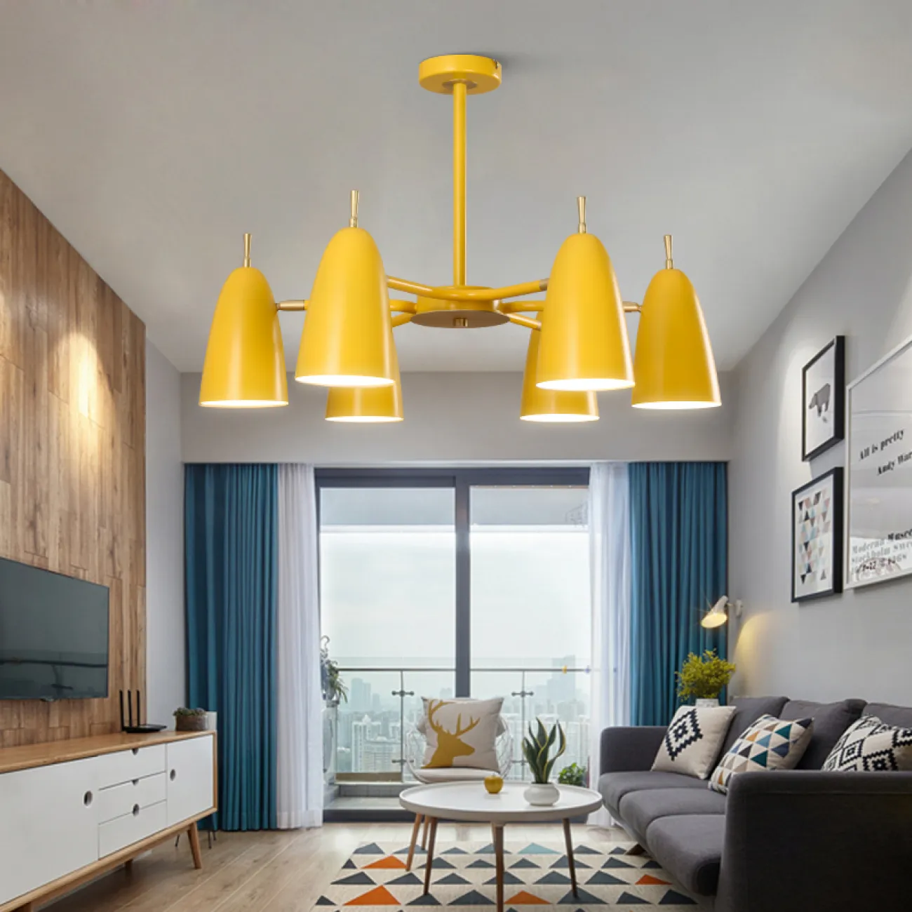 Люстра на штанге PINNACLE D86 Yellow от ImperiumLoft
