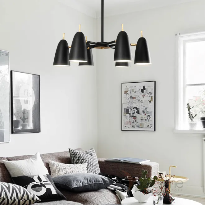 Люстра на штанге PINNACLE D70 Black от ImperiumLoft