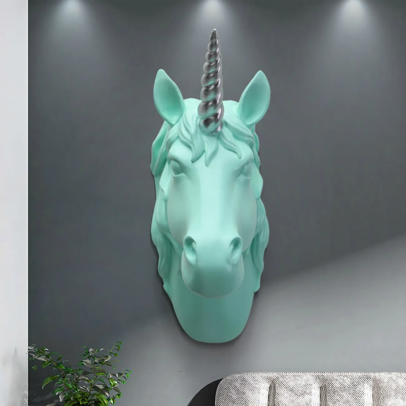 Дизайнерский настенный декор единорог LaLume-KKK00256