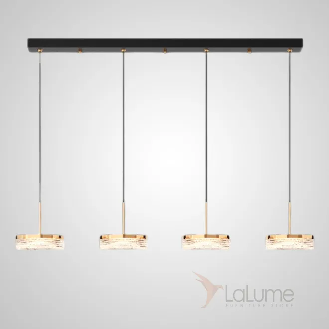 Готовая комбинация подвесных светодиодных светильников с рельефными рассеивателями цилиндрической формы RIGO COMBO L78 Brass