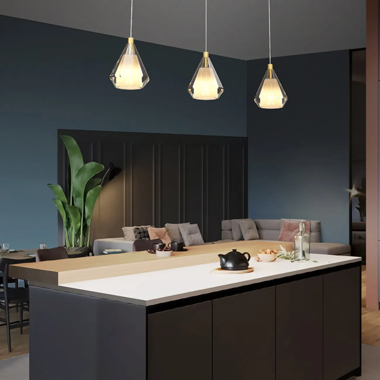 Подвесной светильник SOLDIS TRIO Brass от ImperiumLoft