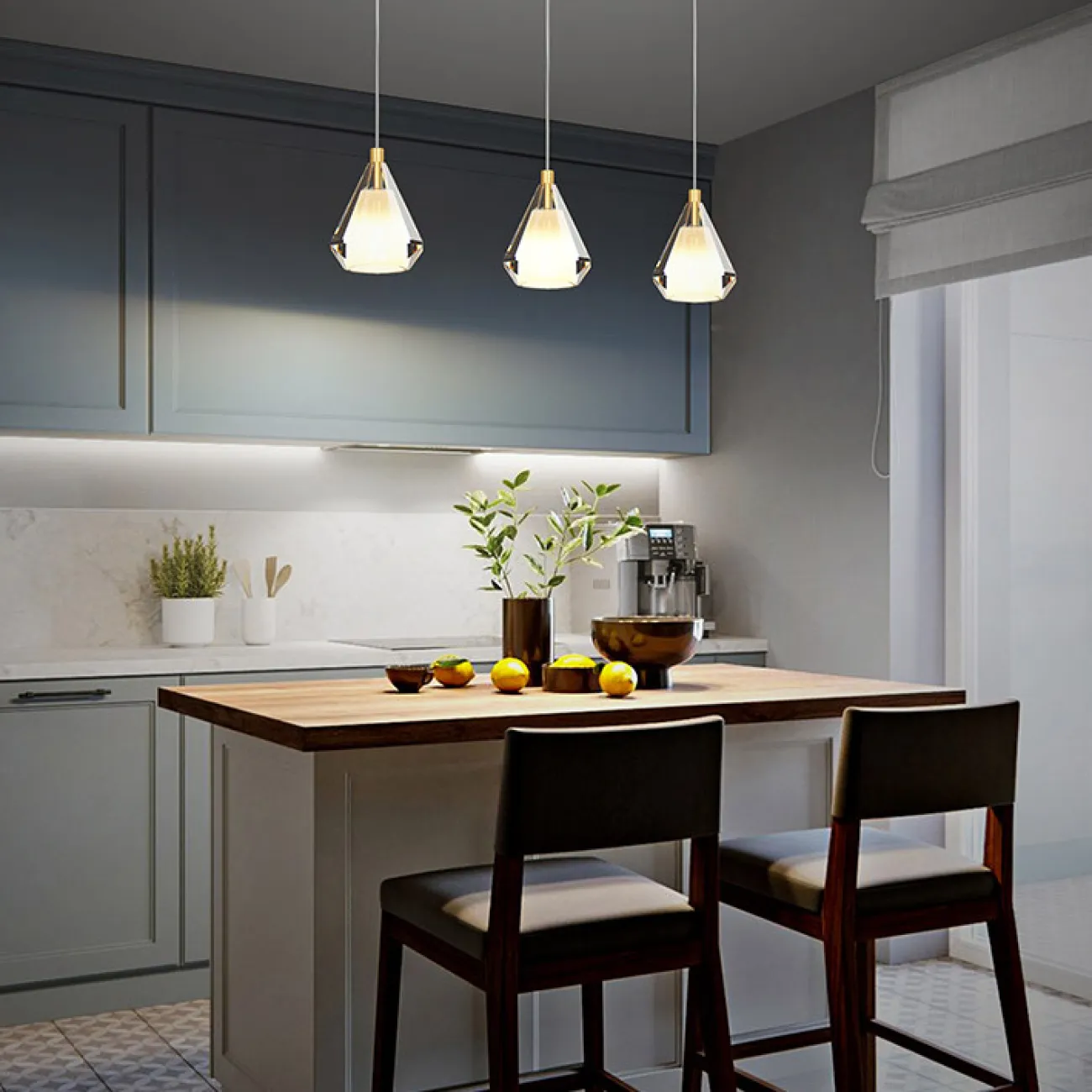 Подвесной светильник SOLDIS TRIO Brass от ImperiumLoft