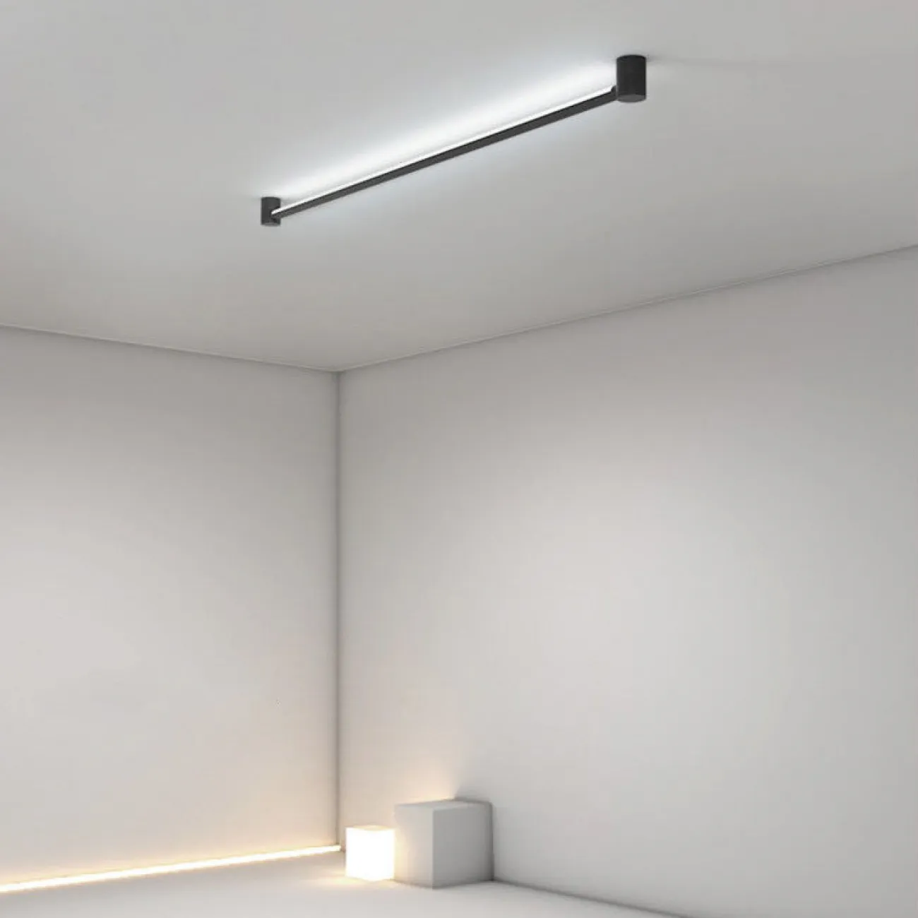 Полоточный светильник SIRRA Black L120 Трехцветный свет от ImperiumLoft