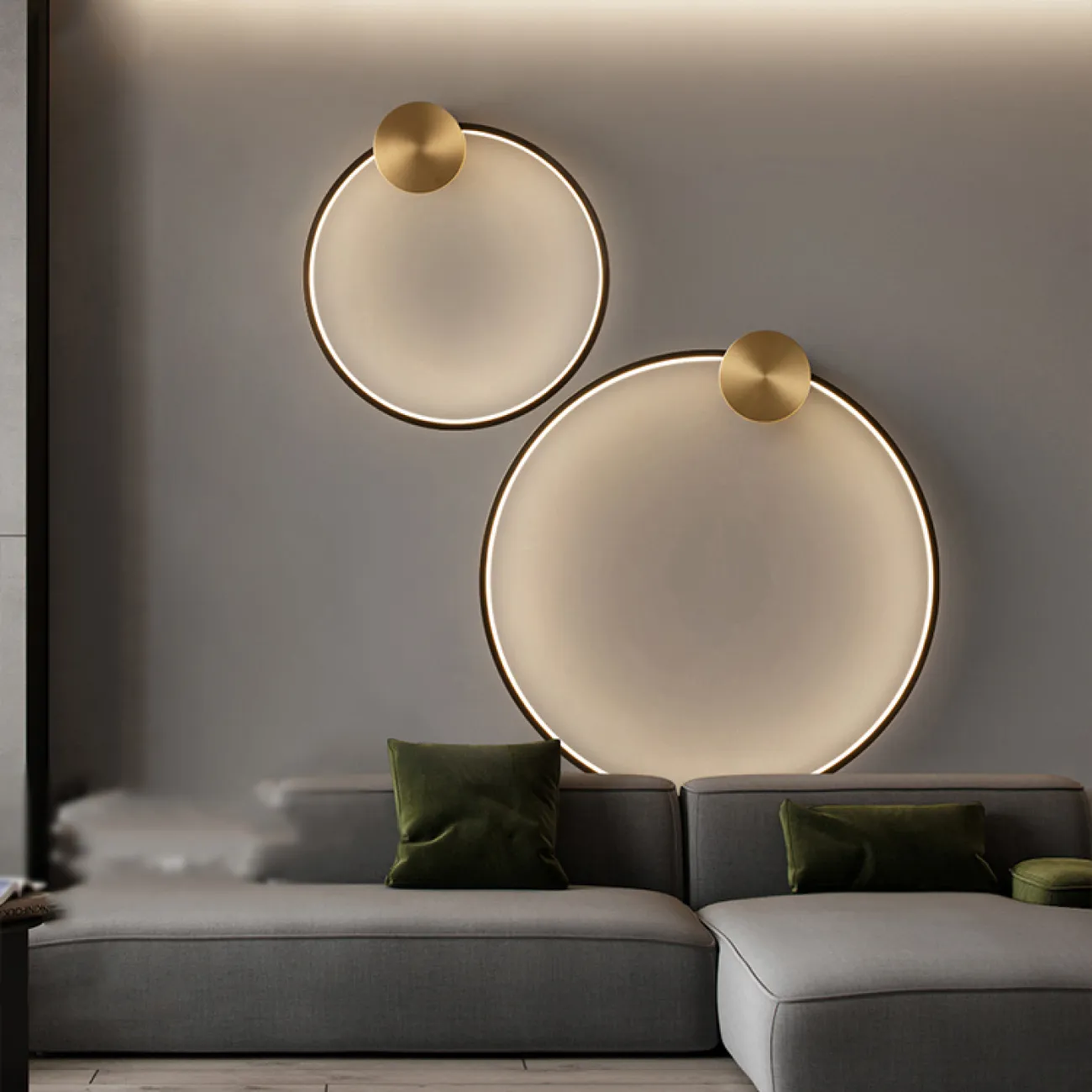 Серия настенных светодиодных светильников с кольцевым корпусом из натуральной и черненой латуни WOLKE WALL D60 Black Серия настенных светодиодных светильников с кольцевым корпусом из натуральной и черненой латуни WOLKE WALL D60 Black