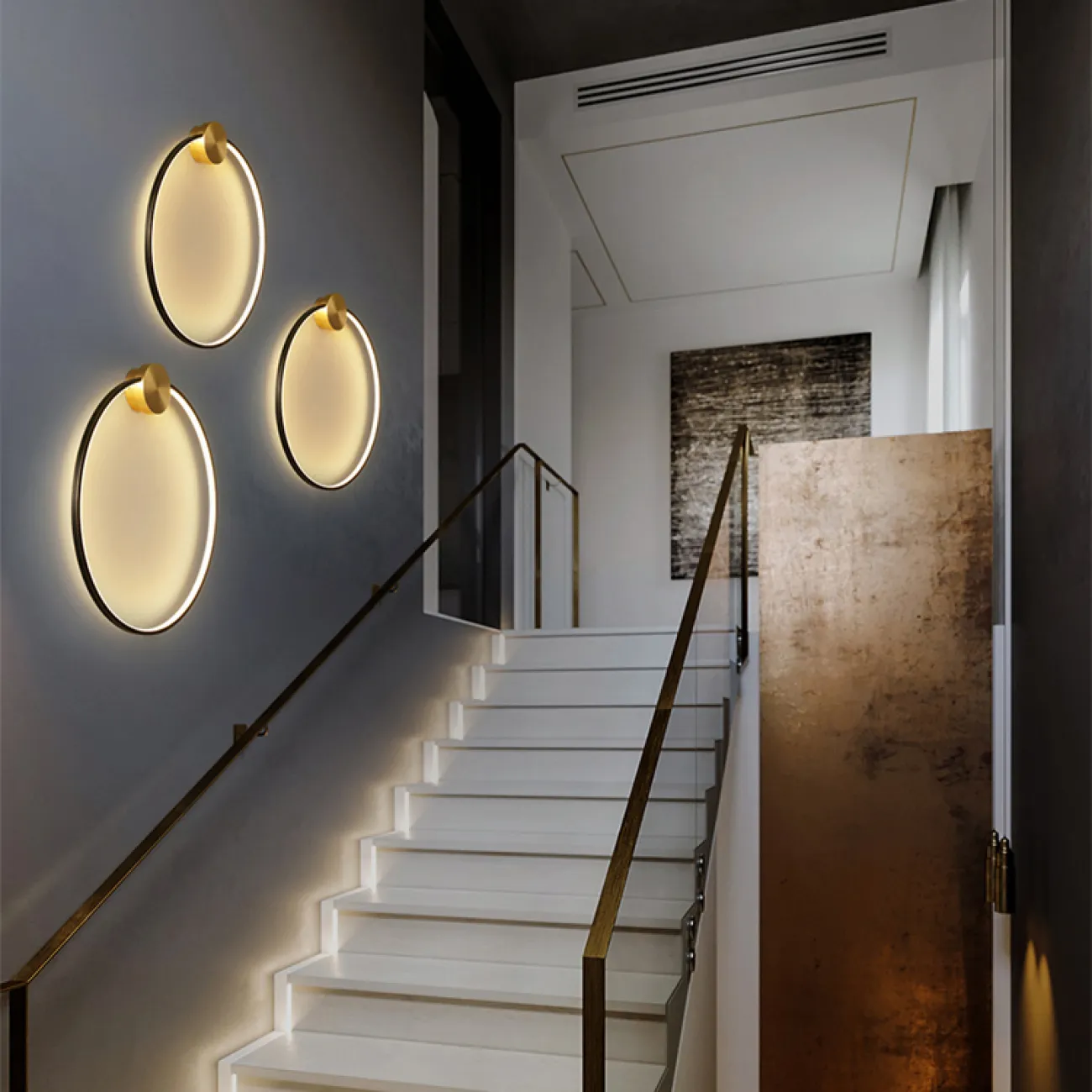 Серия настенных светодиодных светильников с кольцевым корпусом из натуральной и черненой латуни WOLKE WALL D60 Black Серия настенных светодиодных светильников с кольцевым корпусом из натуральной и черненой латуни WOLKE WALL D60 Black