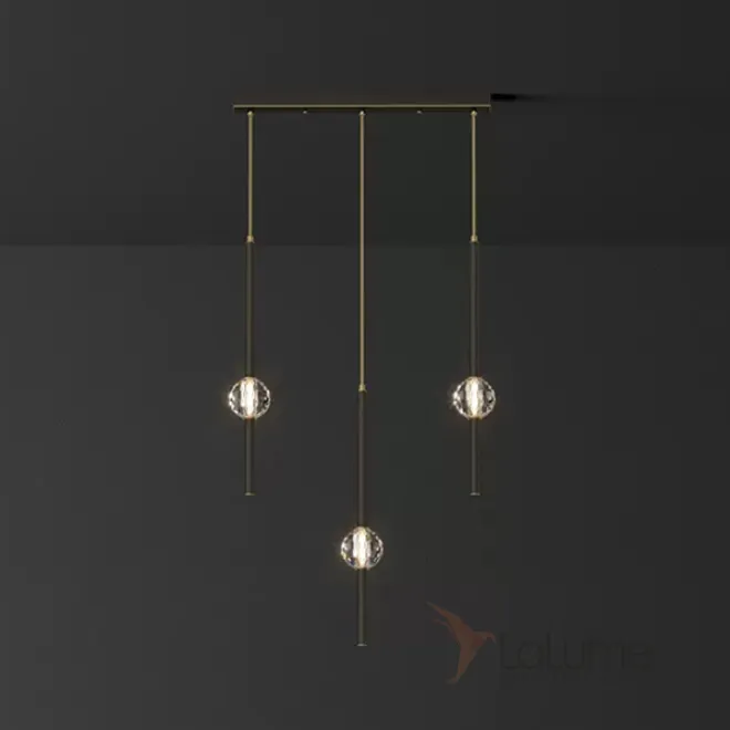 Готовая комбинация подвесных светодиодных светильников с хрустальными шарообразными плафонами SOCRATES COMBO L50 Black