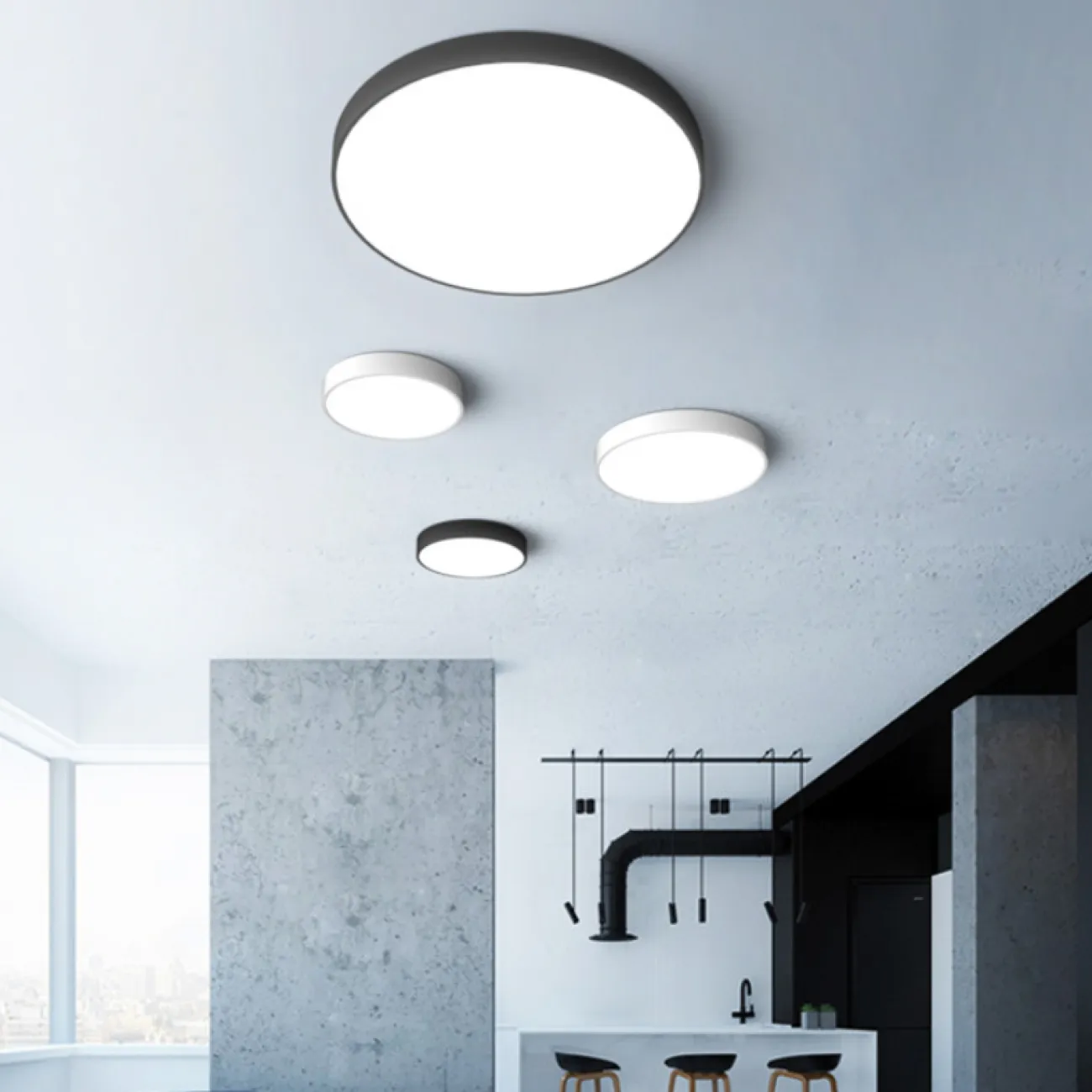 Потолочный светильник DISC BW D30 Black от ImperiumLoft