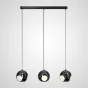 Готовая комбинация подвесных светодиодных светильников c черными шарообразными рассеивателями с круглыми отверстиями MATEAS TRIO L78
