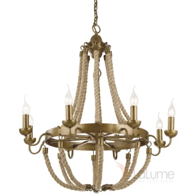 Люстра Rattan Chandelier Metall 8 Loft Rope Light от LaLume