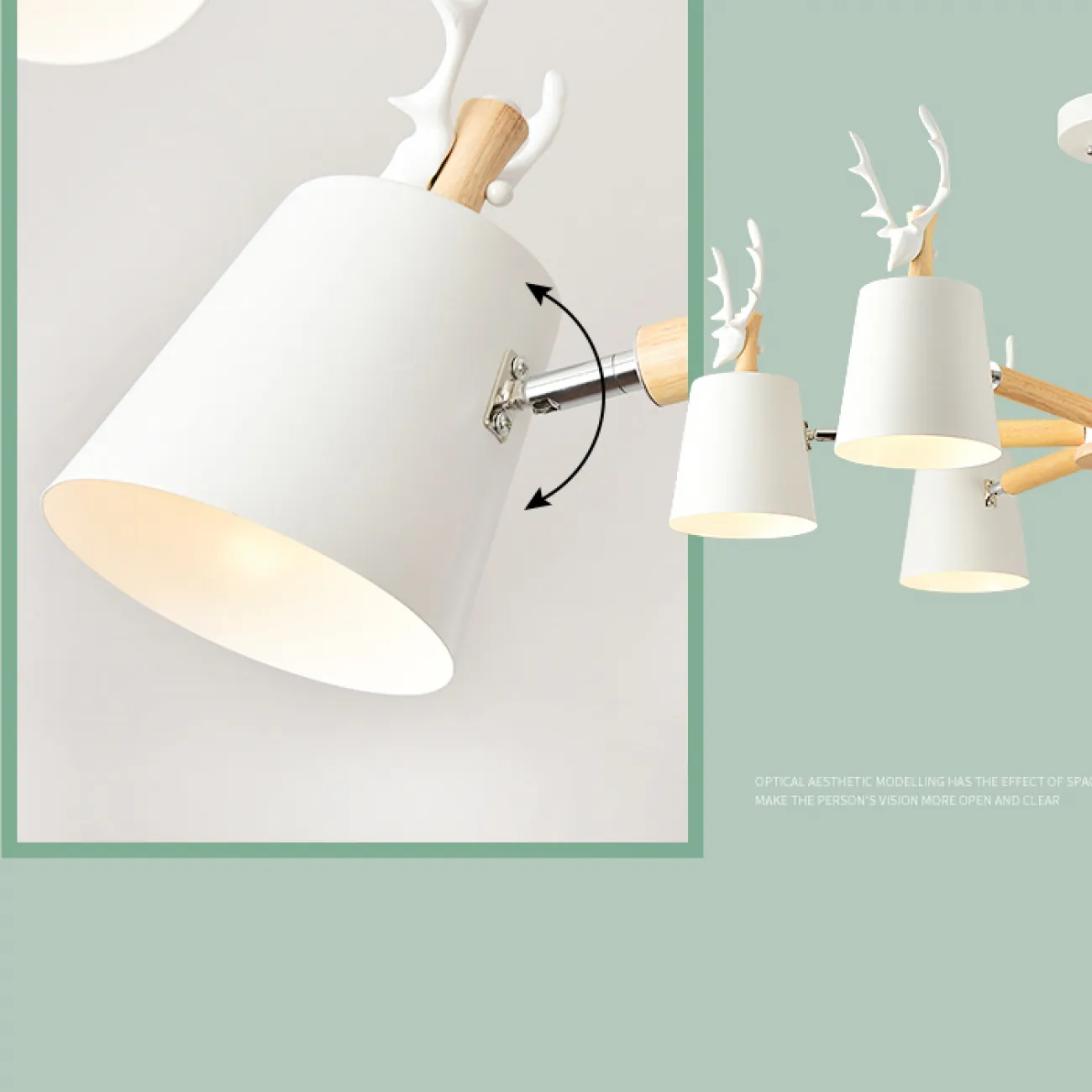 Потолочная люстра с рожками DEER B3 White от ImperiumLoft
