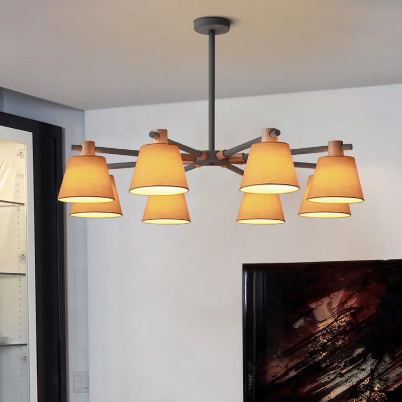 Потолочная люстра на штанге NATURA A YELLOW 3 от ImperiumLoft