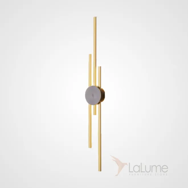 Серия настенных светодиодных светильников в виде композиции из трех разноуровневых светящихся стержней GULL B H94 Brass от ImperiumLoft