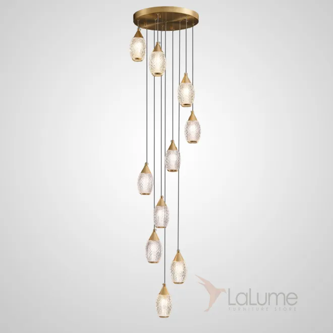 Готовая комбинация подвесных светильников с рельефными рассеивателями каплевидной формы FRIDOLIN D30 Готовая комбинация подвесных светильников с рельефными рассеивателями каплевидной формы FRIDOLIN D30