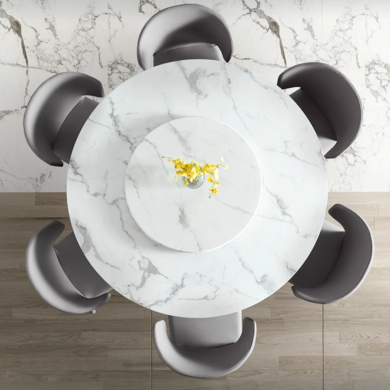 Дизайнерский мраморный обеденный стол - LaLume-AZ00412