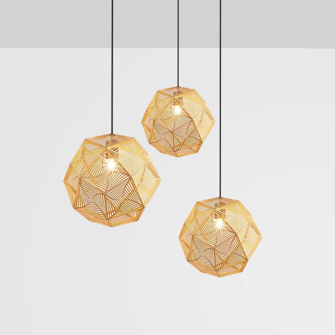 Подвесной светильник в виде резного многогранника SUDA