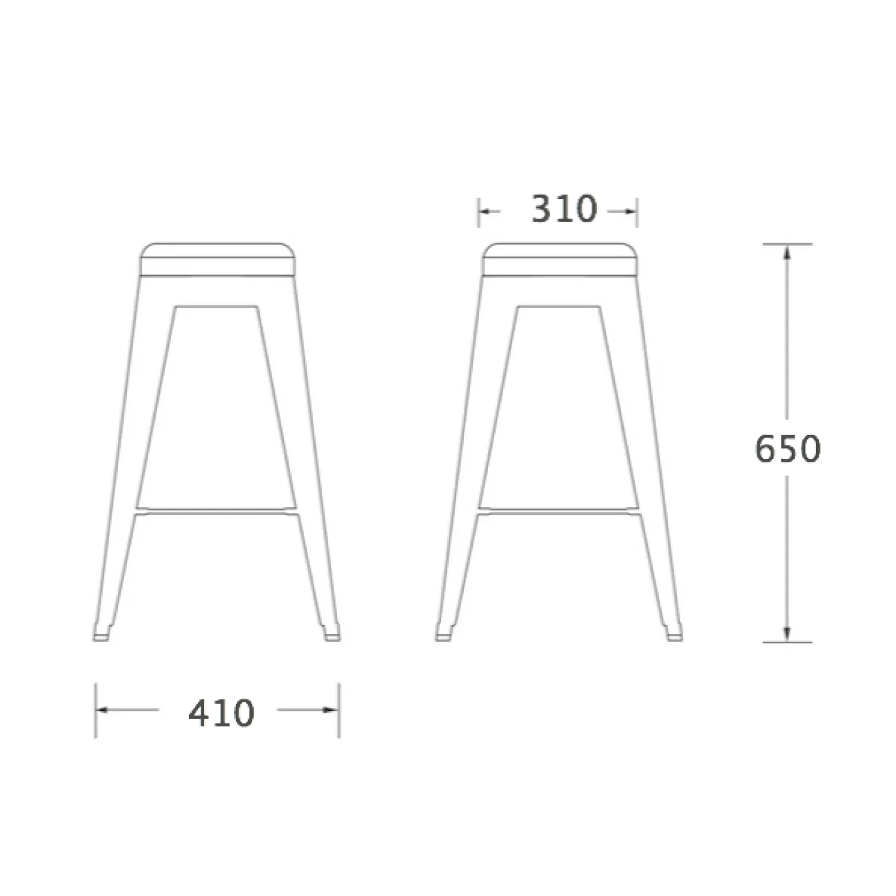 Барный стул Tolix Bar Stool 65 designed by Xavier Pauchard		 in 1934 от LaLume