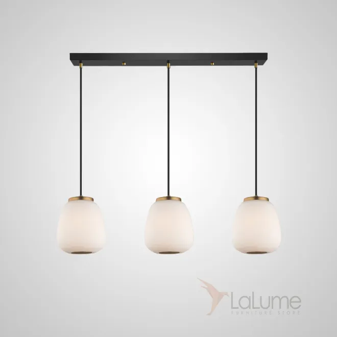 Готовая комбинация подвесных светодиодных светильников c белыми шарообразными плафонами из матового стекла HEMING COMBO L3 B Планка