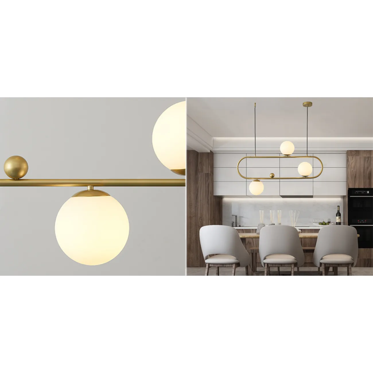 Люстра Horizontal Balls Balance Brass 3