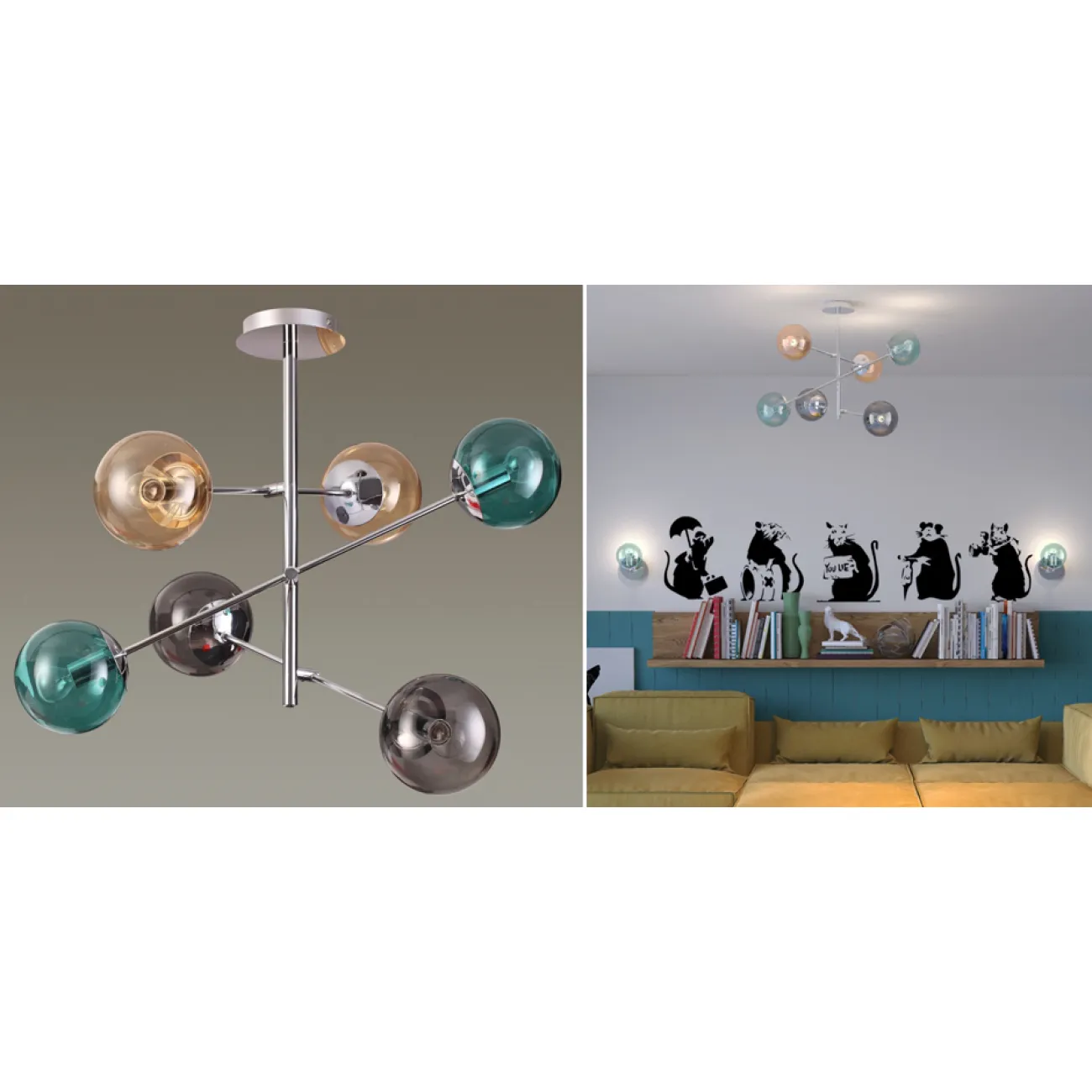 Люстра Bolle hanging 6 lamp Multi Color