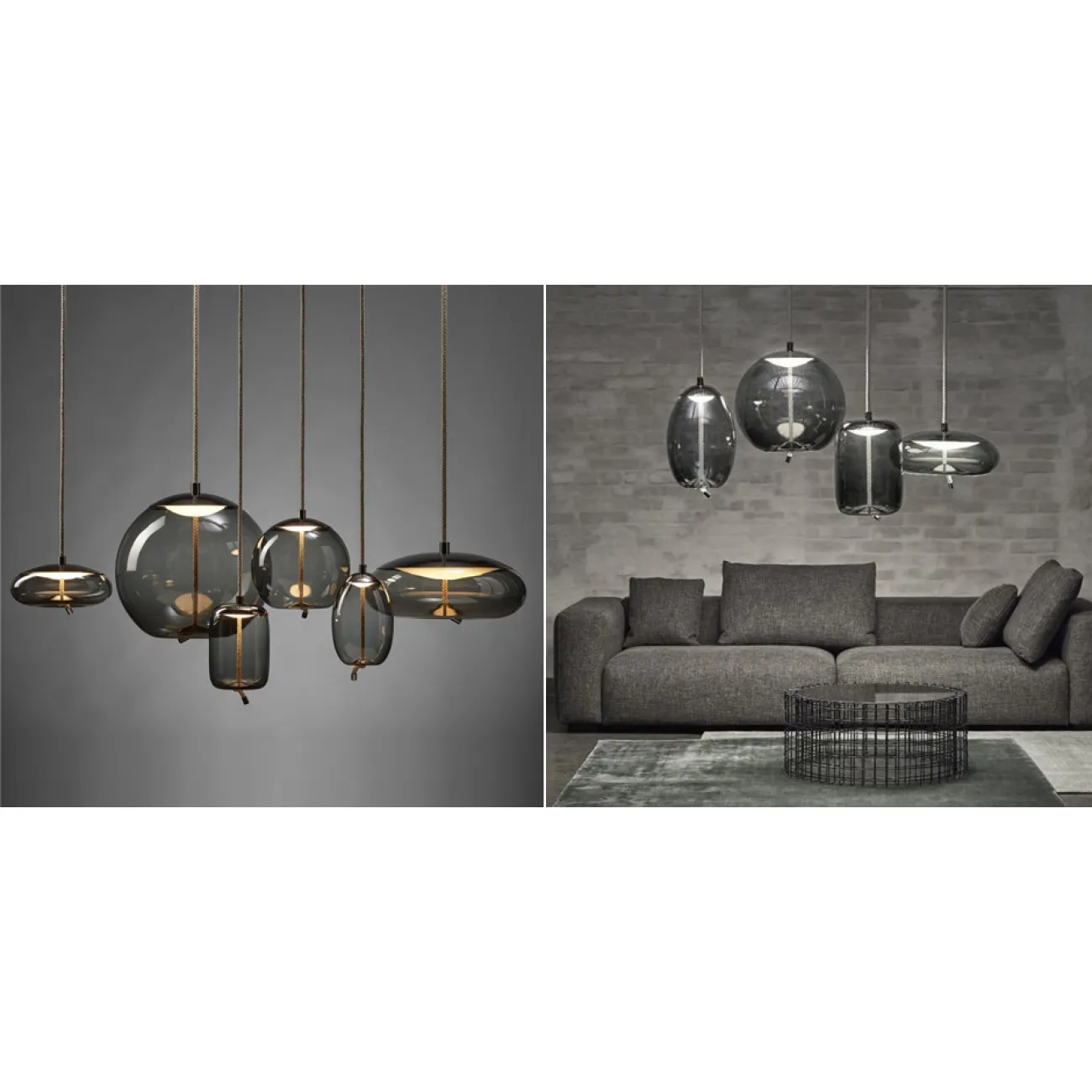 Подвесной светильник KNOT Small Gray glass