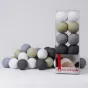 Гирлянда хлопковые фонарики Сotton Ball Sand-Grey