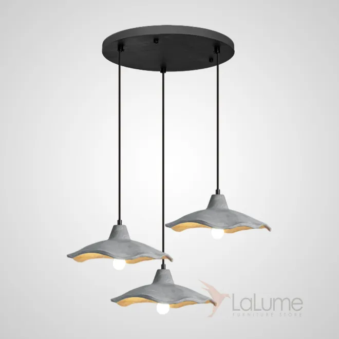 Готовая комбинация подвесных светильников с купольными абажурами из желтой и серой керамики SANTERI COMBO D35 Grey