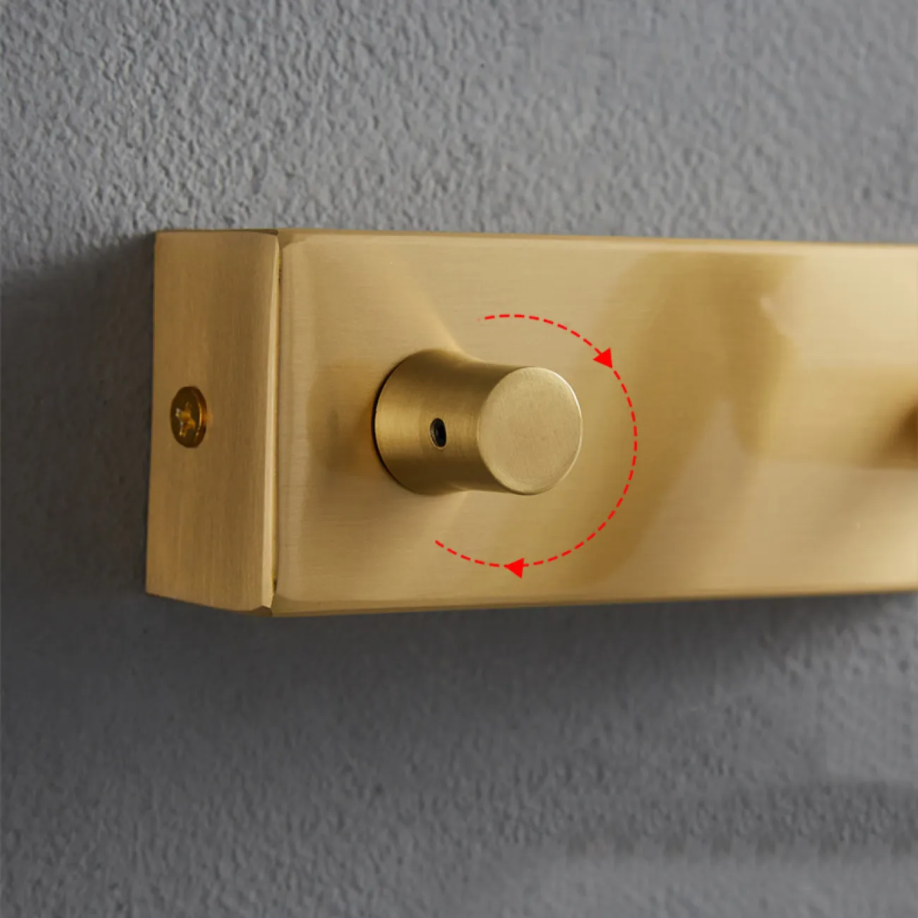 Настенный светодиодный светильник с вращающимся спотом и выключателем на прямоугольном креплении STALE Brass