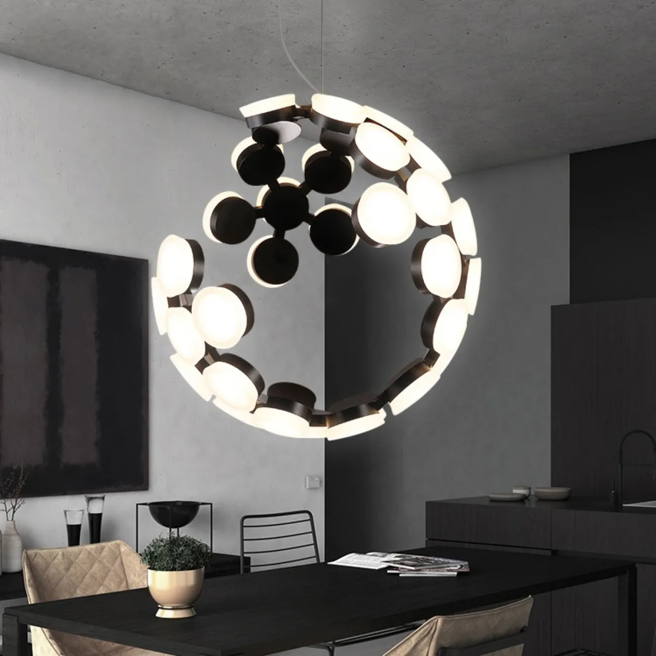 Подвесная люстра LUNA Черный от ImperiumLoft